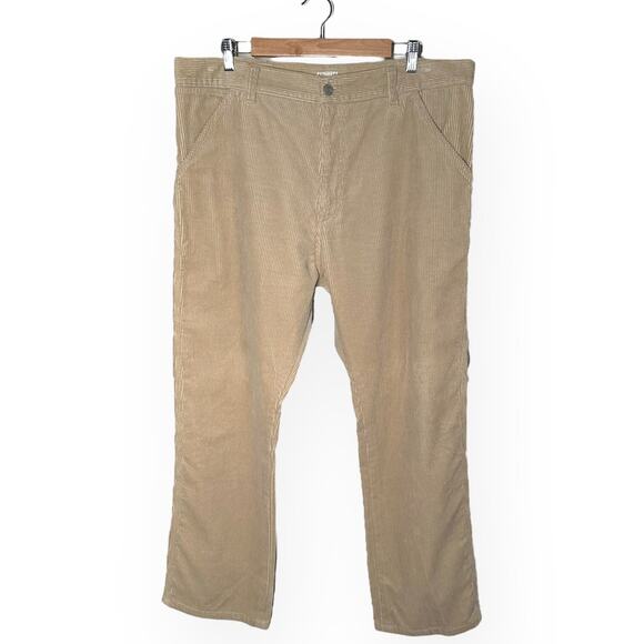 CARHARTT WIP Corduroy Simple Pants Straight Leg Baggy Skater Hippie Khaki Beige - Picture 4 of 12